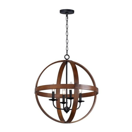 

Maxim 27574APBK 23 in. Compass 4 Light Antique Pecan & Black Single Pendant Ceiling Light