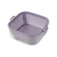 thumbnail image 5 of HomeDM 2 in 1 Kitchen Colander BPA Free Plastic Fruits and Vegetable Washing Baskets Double-Layer Drain Bowls for Kitchen Cleaning Mixing Detachable Drain Basin Purple, 5 of 6