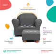 thumbnail image 5 of KEET Chaise Ronde Taille Enfant avec Ottoman en Microsuède, 5 of 5