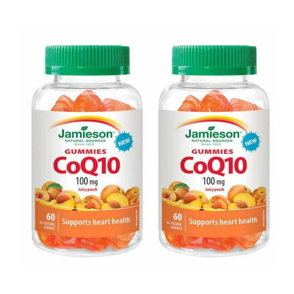 Jamieson Gummies COQ10 100 mg - 2 x 60 Gummies Soutien de la Santé Cardiaque