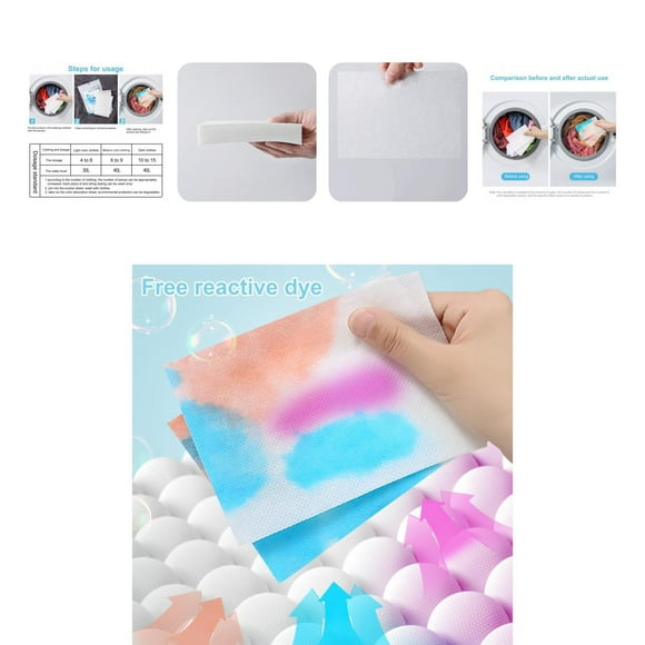 50Pcs Laundry Sheet Concentrated Fragrance Free Maintains Original Colors Non-woven Fabric Laundry Dye Trapping Sheet for Dormitory