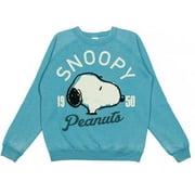 Juniors' Snoopy Face Long Sleeve Sweatshirt