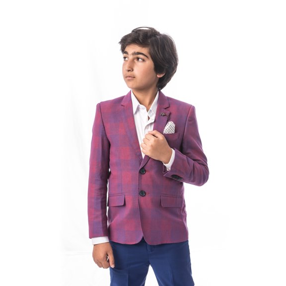 Elie Balleh Red Big Checkerboard Boys Blazers Sports Coat Jacket