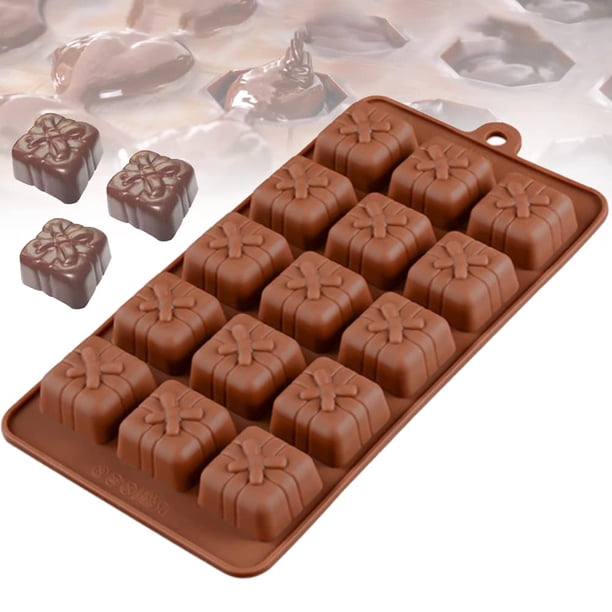 Moldes de silicona 3D para chocolate y dulces, caja de regalo de Navidad, molde para galletas, decoración de pasteles, barra, cubito de hielo, bandeja para hornear caramelos