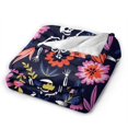 thumbnail image 2 of Kll Fleece Blanket Plush Throw Blanket Dancing Skeletons Floral Garden,Soft Fuzzy Cozy Flannel Blanket For Couch Sofa Bed.(40"X30"), 2 of 9