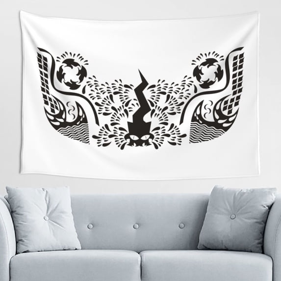 Tears of The Great Worm Tapestry, Water Wave Monster Symbol Wall Hanging Tapestries Dorm Room Home Decor, 60" x 40"