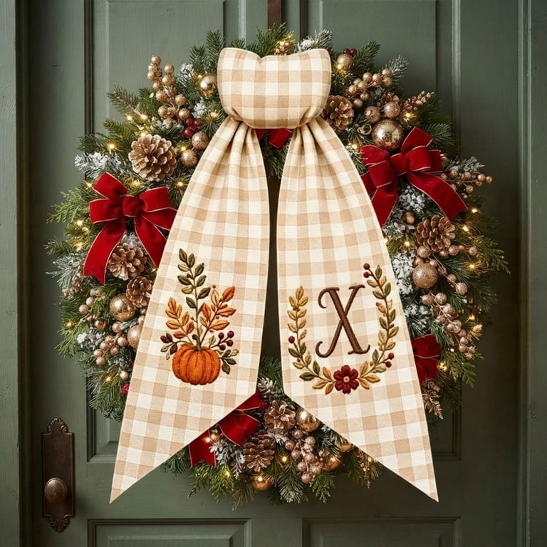 Window Stool Design Fall Wreath Sash - Letter X fabric form is detailed and versatile ...