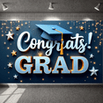 thumbnail image 5 of Pink Theme Graduation Banner Graduation Cap Design Congrats Display Pink Balloons Gold Stars Grad Backdrop for Graduation Party College Graduation Graduation Photo Shoot, 5 of 9