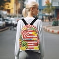 thumbnail image 7 of FORMRS Mini Backpack Purse for Women Quilted Travel Daypack Casual Shoulder Bag, Striped Lemon, 7 of 7