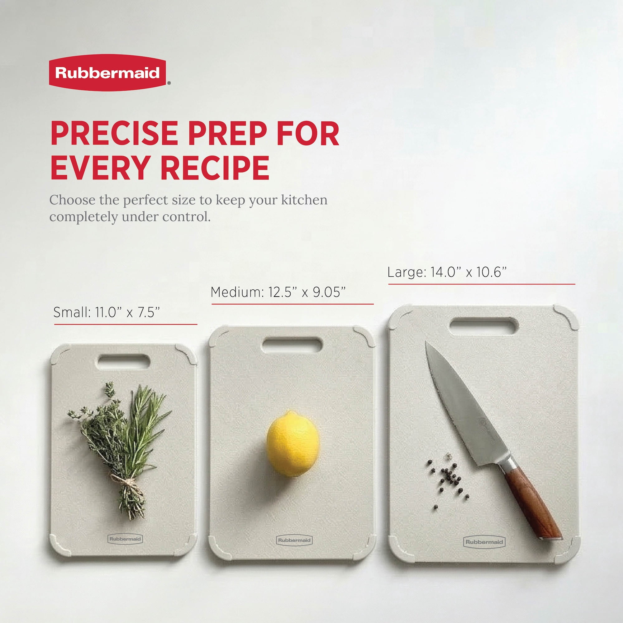 Rubbermaid 3-Piece Wheat Fiber Cutting Board Set with Non-Skid Corners, Coconut Milk