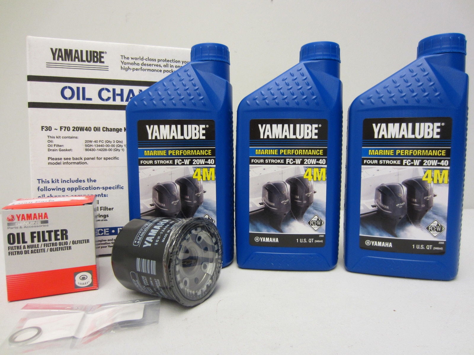 Yamaha Outboard 20W40 Oil & Filter Change Service Kit F30-F70, LUB