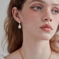 thumbnail image 5 of CFIOZYOS 14k Gold Plated Lightweight Pearl Earrings,Trendy Jewelry,Teardrop Hoop Earrings for Women,Pearl Drop Earrings,Elegant Jewelry for Gifts, 5 of 12