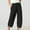 Black, variant on SwiftWear Women's Solid-Toned Capri Pants Adjustable Comfort & Pocket Utility | Casual Breathable Cotton-Linen fabric S-3XL