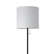 Mainstays Classic 56.5 Black Finish Shaded Floor Lamp with White Fabric Shade, Adult Use.