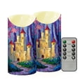 thumbnail image 2 of Iauyy Flameless Candles Battery Operated LED Pillar Candles with Remote and Timer, Purple Trees Set of 2 （S), 2 of 8