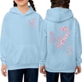 thumbnail image 2 of LIIPEE Fashion Butterfly Graphic Hoodie For Girls Long Sleeve Hooded Sweatshirt With Pockets Kids Cute Casual Pullover,9-10 Years, 2 of 5