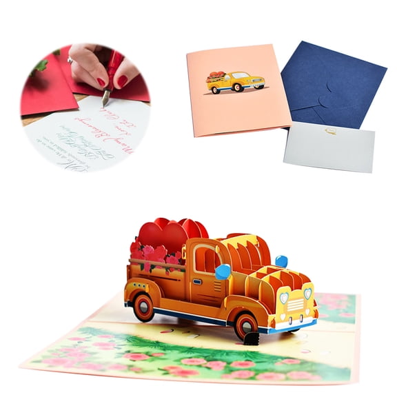 3D Cherry Blossom Pop Up Card, Gift for Birthday, Wedding, Anniversary, Mothers Day, Thank You, Get Well, All Occasion or Just Because - 5" x 7" Cover - Includes Envelope and Note Tag