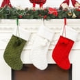 thumbnail image 2 of Cable Knit Christmas Stockings, 16 Inches Plush Faux Fur Cuff Knitted Xmas Stocking for Family Holiday Decorations, 2 of 4