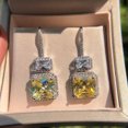 thumbnail image 4 of EOEMY Charm Women Gifts Cubic Zircon Engagement 925 Silver Drop Earring A Pair, 4 of 8