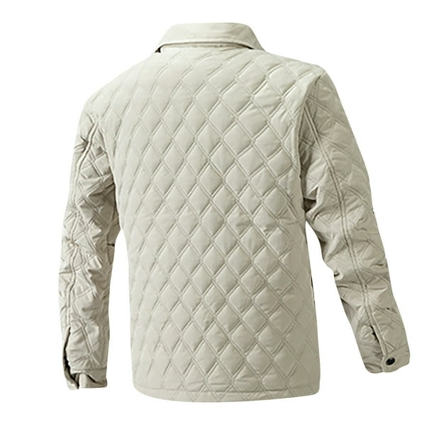 JUUYY Men's Quilted Jacket Winter Button Down Lightweight Warm