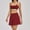Red, variant on PISONIC Womens 2 Piece Skirt Set Workout Outfits Tennis Skirts with Built-in Shorts and Spaghetti Strap Sports Bra Gym Yoga Set