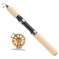 thumbnail image 1 of XingJian LLC Portable Winter Ice Fishing Telescopic Rod and FD50 Reel Combo - Gold, 1 of 10