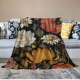 thumbnail image 2 of JEUXUS Boho Floral Botanical Throw Blankets, Mid Century Morden Plant Abstract Bohemian Flowers Tropical Leaves Cozy Warm Bed Couch Blanket, White Flannel Throws to Decorate Room and Bedroom, 2 of 6