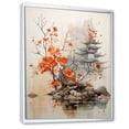 thumbnail image 2 of Designart "Asian Art Landscape With Red Tree I" Asian Art Floater Framed Wall Decor, 2 of 5
