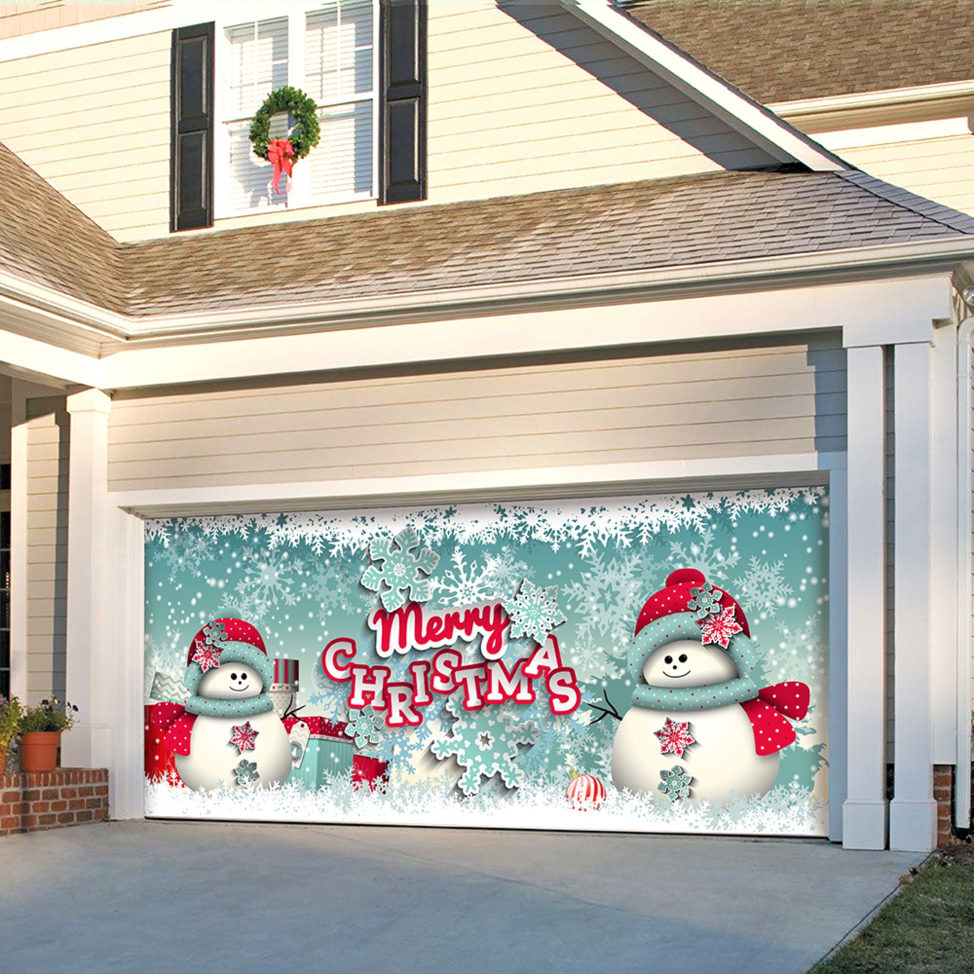 Modern Garage Door Stickers Christmas for Small Space
