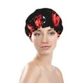 thumbnail image 3 of Balery Beautiful Red Ladybug Shower Caps, Double Layer Waterproof Shower Cap, Double Layers Reusable Shower Cap With Soft Comfortable For Long Thick Hair Soft Bath Shower Hair Caps, 3 of 9