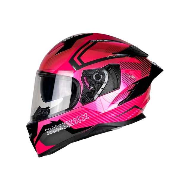 Casco Integral De Moto Kov Ares Knox Rosa Negro Dot