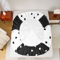 thumbnail image 5 of Castle Fairy Kids Teens Polka Dots Bow Queen Sheet Sets,Black White Bed Set, 5 of 7