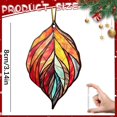 thumbnail image 3 of Acrylic Fall Leaf Suncatcher Ornament, Stained Glass Style Autumn Foliage Decor with Gold Hanging String, for Window, Tree and Thanksgiving Home Decor, 3 of 4