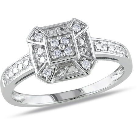 Miabella 1/10 Carat T.W. Diamond Fashion Ring in Sterling Silver