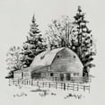 thumbnail image 2 of Caroline, Emma 15x15 White Modern Wood Framed Museum Art Print Titled - Distant Barn Sketch I, 2 of 4