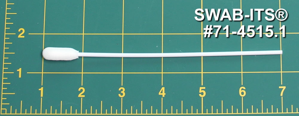 (Bag of 50 Swabs) 71-4515.1:  6.093” Overall Length Swab with Long Foam Mitt and Polypropylene Handle