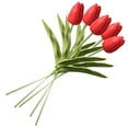 thumbnail image 4 of Mini flor artificial oficina en casa decoración floral banquete de boda decorativa PU flor falsa, rojo 5 piezas Speravity ZHF0582-04B, 4 of 6