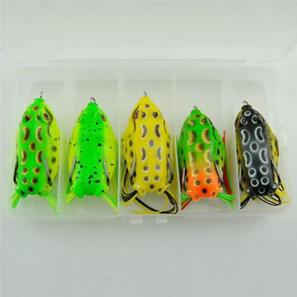 Vonky 5 Colors Cute Frog Artificial Fishing Lure Hooks Bait Tackle Accessories