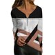 thumbnail image 1 of Gibobby Blusas Para Mujeres Camiseta de manga larga con cremallera superior para mujer con estampado geométrico de primavera y verano（Multicolor, XXL), 1 of 3