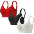 thumbnail image 2 of Hfnxid Womens Wireless Push Up Bras Plus Size No Underwire Seamless Bralettes Full Coverage Supportive T Shirt Everyday Bras 3PC, 2 of 9