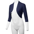 thumbnail image 5 of SSOULM Women's 3/4 Sleeve Open Front Bolero Shrug Cardigan with Plus Size, 5 of 5