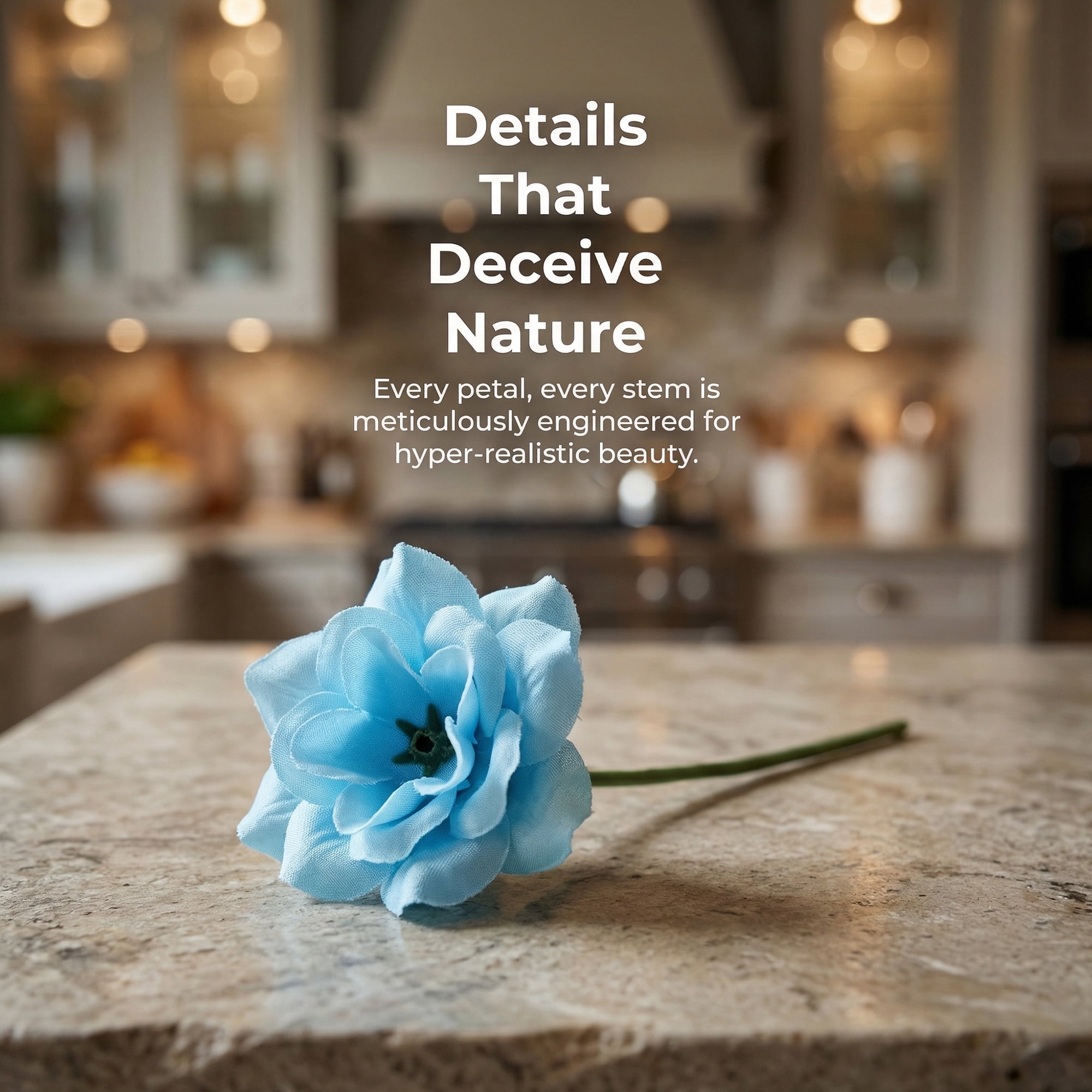 Unique Bargains Artificial Roses Silk Detachable Heads Flowers for Decor Blue 5.9 in