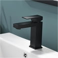 thumbnail image 6 of JERFIT Modern Single Handle Bathroom Sink Faucet, Brushed Black Waterfall Spout Single Hole Vanity Basin Faucet, Solid Brass Construction for Bathroom, 6 of 6