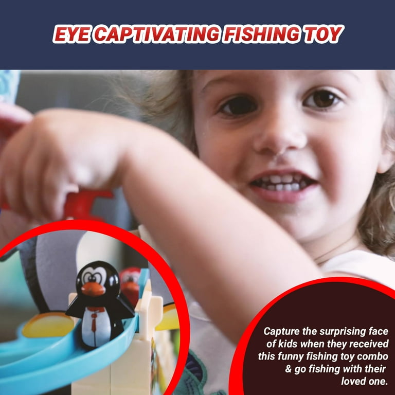 TIDO Toys Fishing Game for Kids - Party Toy with Fishing Poles, Swimming Fish, Penguins and More. for Toddler Age 3 4 5 6 Year Old and Up