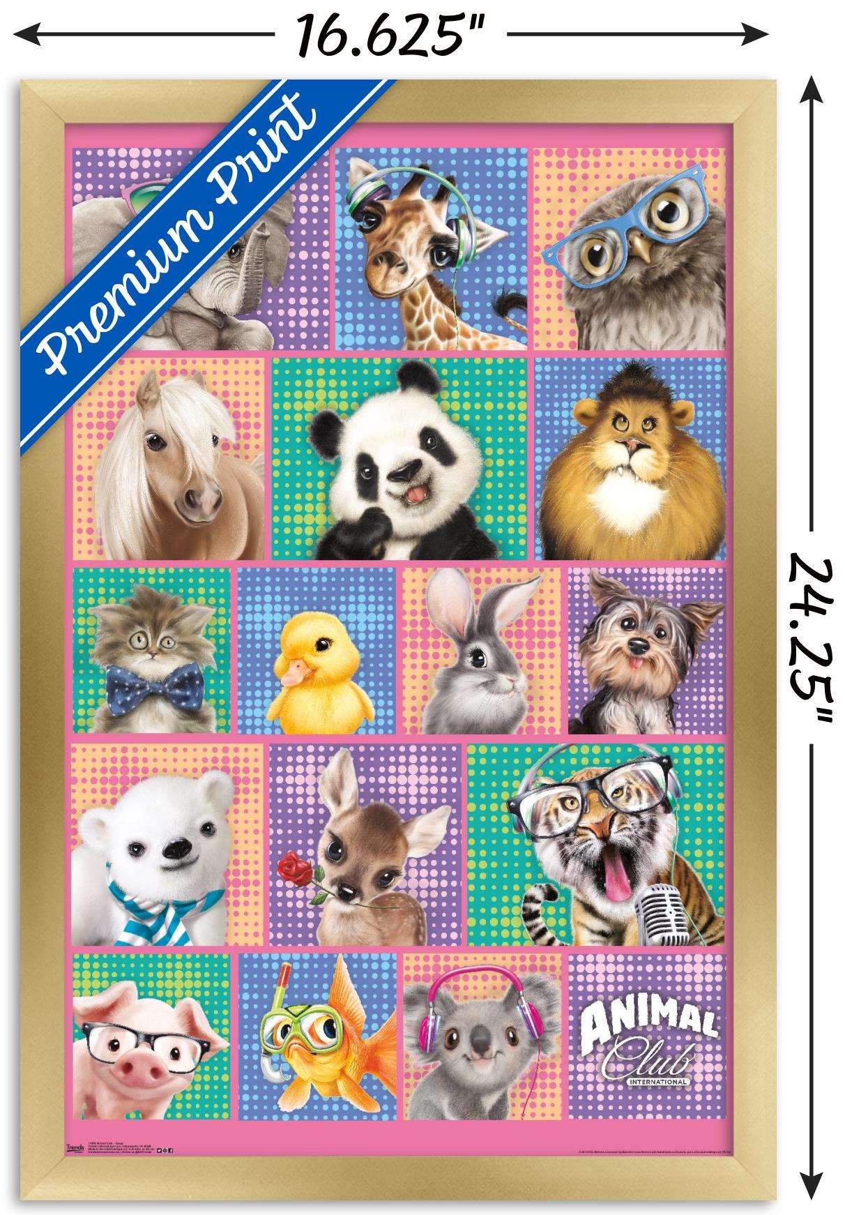 Animal Club - Group Wall Poster, 14.725" x 22.375", Framed