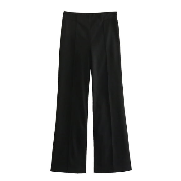 Timegard Work Pants for Women Straight Leg Solid Color Business Office Casual Pants with Pockets Fall