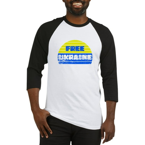 CafePress - Free Ukraine - Cotton Baseball Jersey, 3/4 Raglan Sleeve Shirt