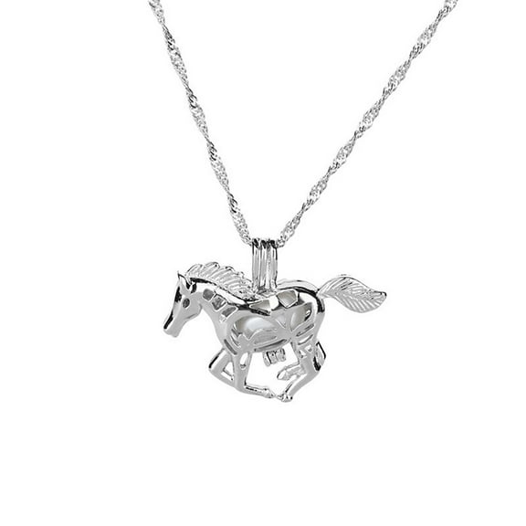 LOLIPPYY Fashion Jewelry Horse Necklace For Women Blue-green 1Set