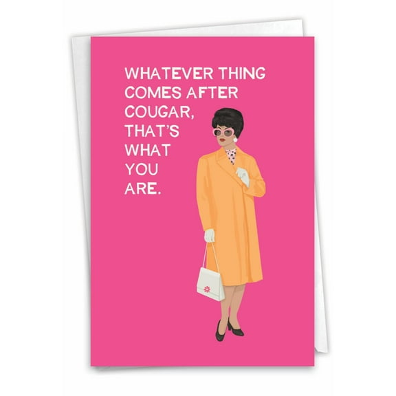 NobleWorks - 1 Funny Happy Birthday Card - Sarcastic Retro Humor, Bluntcard Stationery (Buyer Discretion Advised) - After Cougar C2990BDG