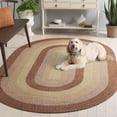 thumbnail image 6 of SAFAVIEH Braided Jarrod Geometric Machine Washable Reversible Area Rug, Dark Brown/Light Green, 8' x 10' Oval, 6 of 20